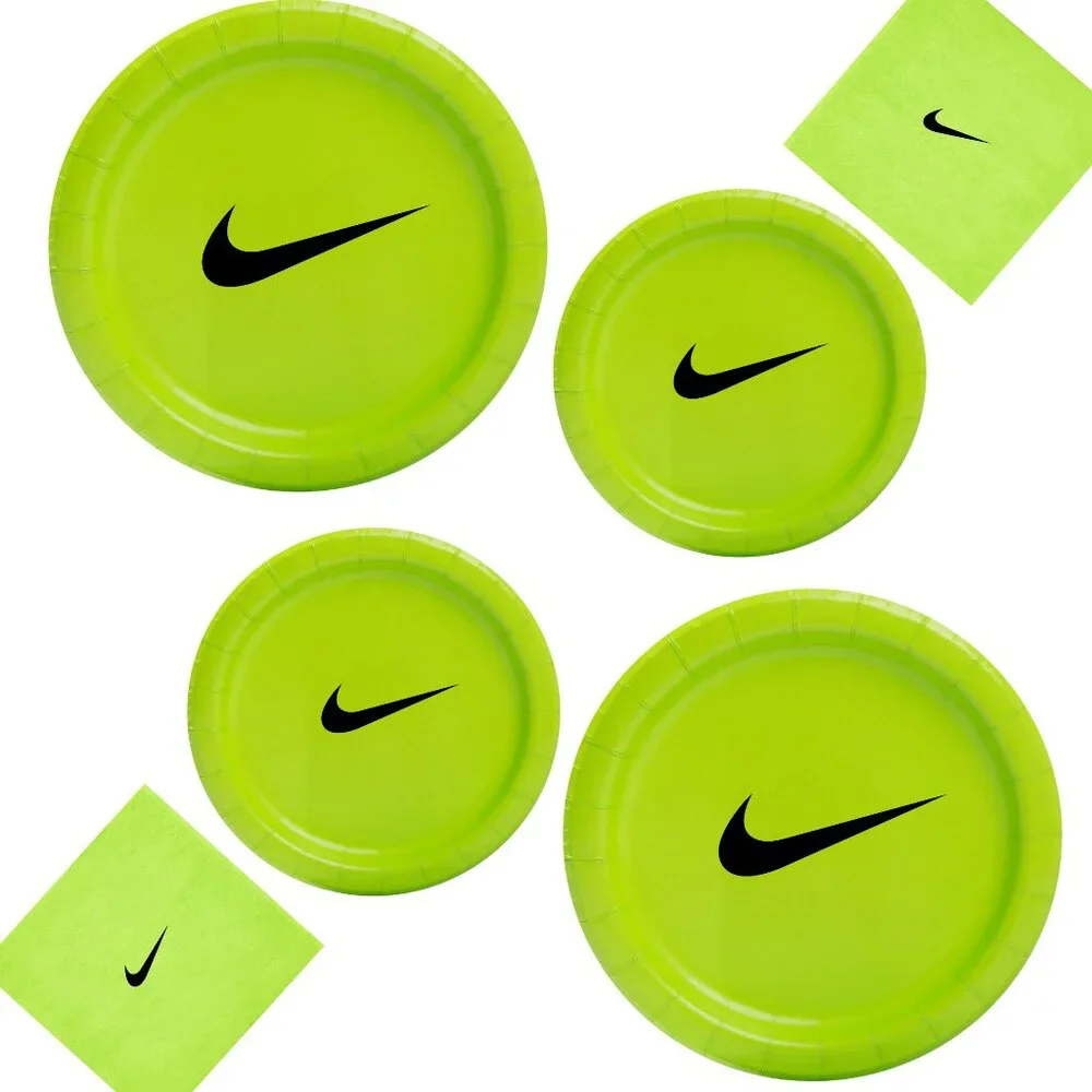 Custom Retro Basketball Party Tableware Set| Lime Green with Black Design| 45PCS